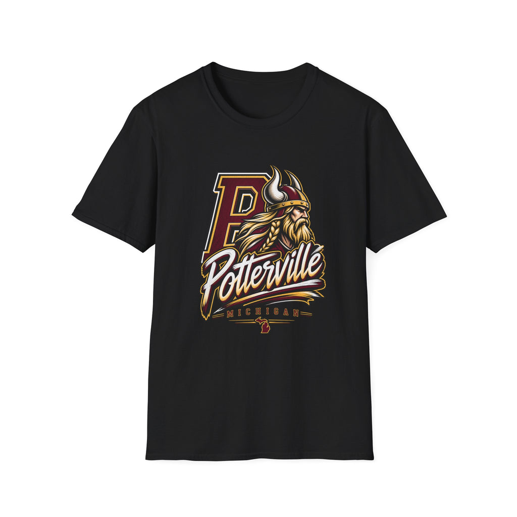Potterville Vikings T-Shirt — Vintage Mascot School Spirit Tee