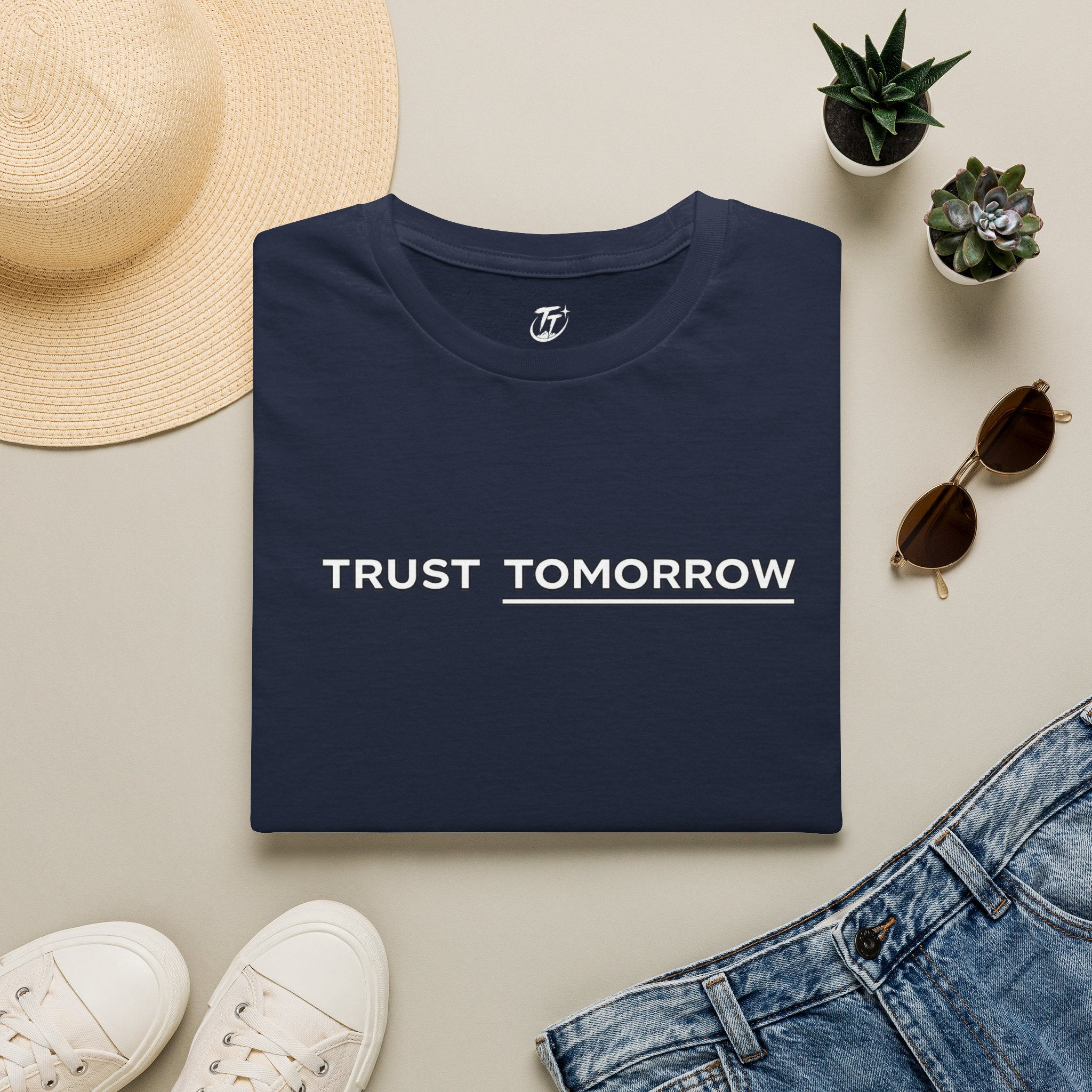 Trust Tomorrow T‑Shirt — Minimal Inspirational Graphic Tee