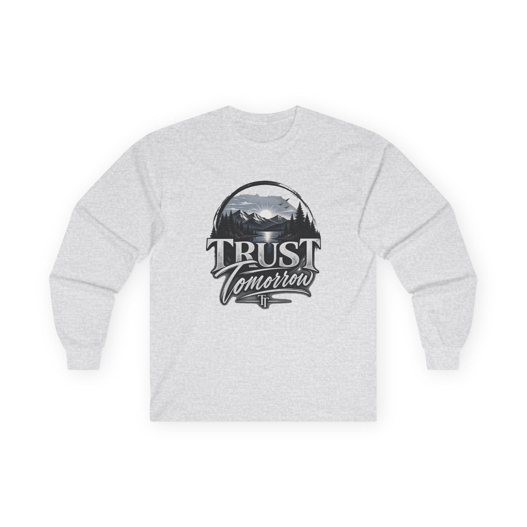 Trust Tomorrow Long Sleeve Tee — Vintage Mountain Graphic