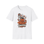 Halloween Skeletons Pumpkin T‑Shirt — “Trust Tomorrow” Graphic Tee