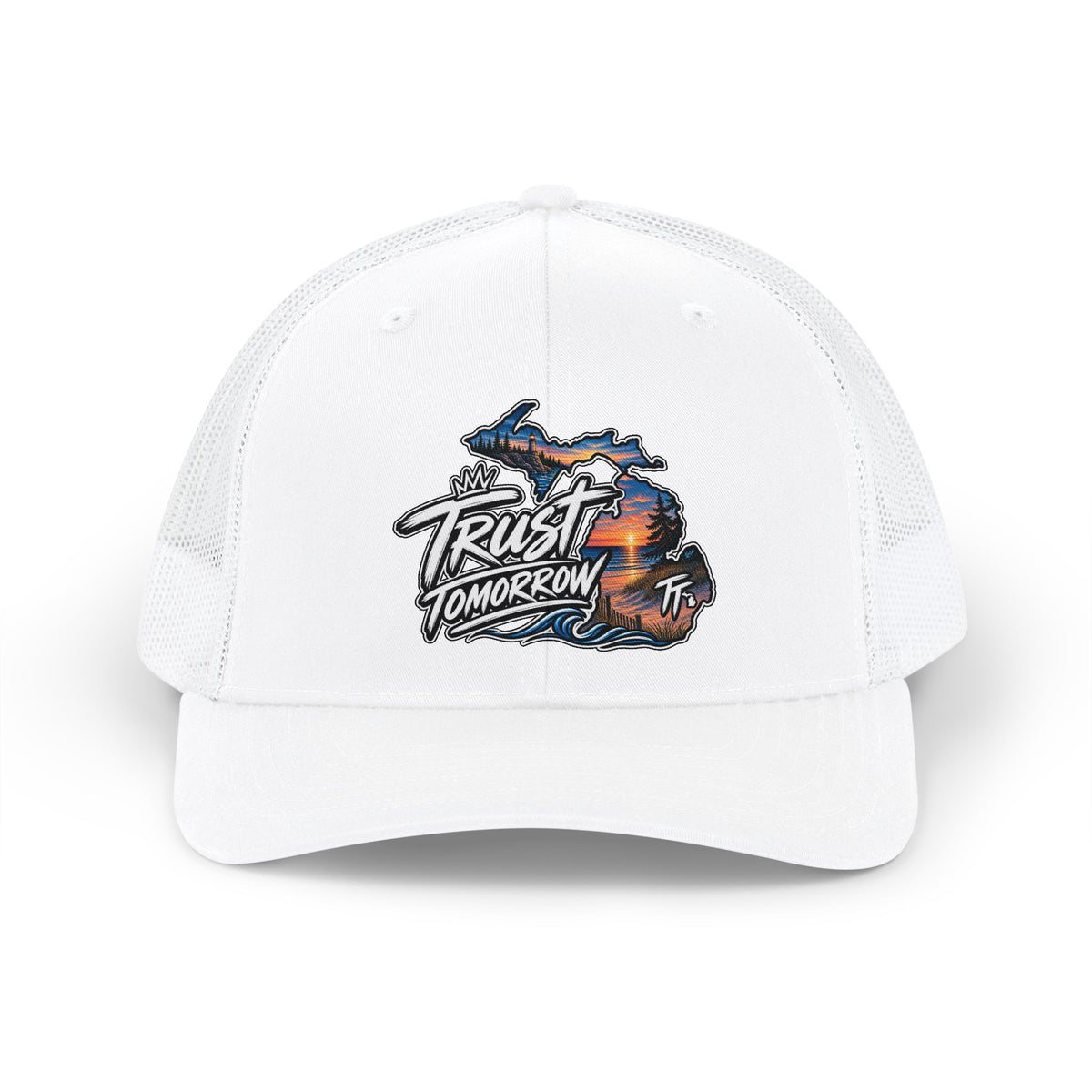 Trust Tomorrow Trucker Cap — Michigan Sunset Snapback
