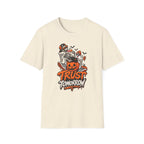 Halloween Skeletons Pumpkin T‑Shirt — “Trust Tomorrow” Graphic Tee