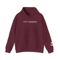 Trust Tomorrow Hoodie — Minimal White Pullover with Subtle Text