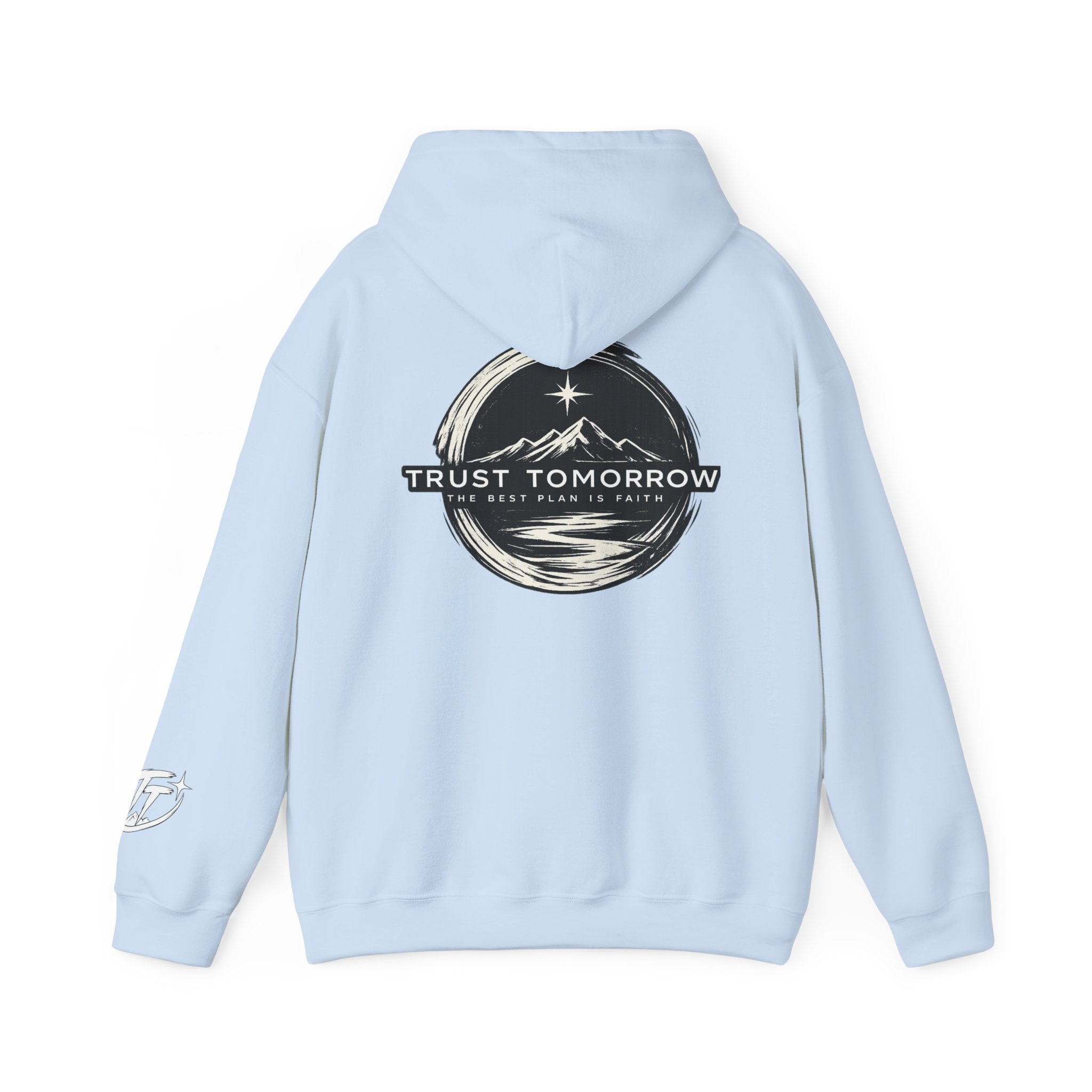 Trust Tomorrow Hoodie — Mountain Graphic Pullover