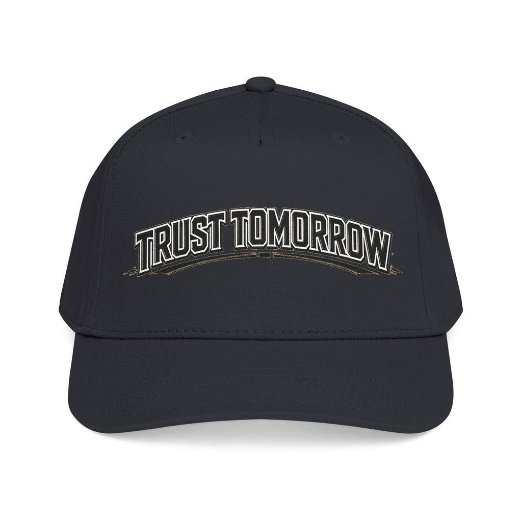 Trust Tomorrow Mid-Profile Baseball Cap — Retro Arch Embroidered Hat