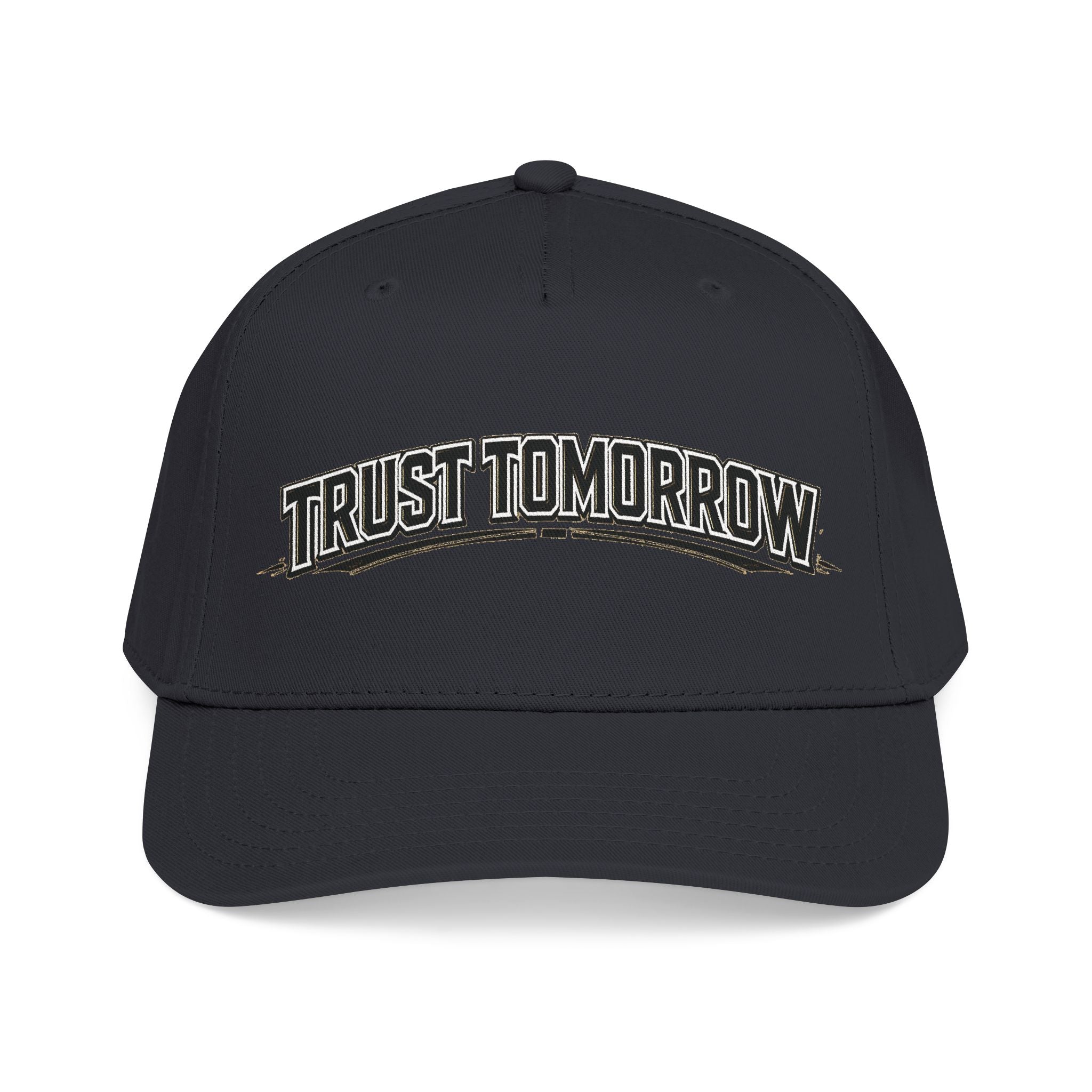 Trust Tomorrow Mid-Profile Baseball Cap — Retro Arch Embroidered Hat