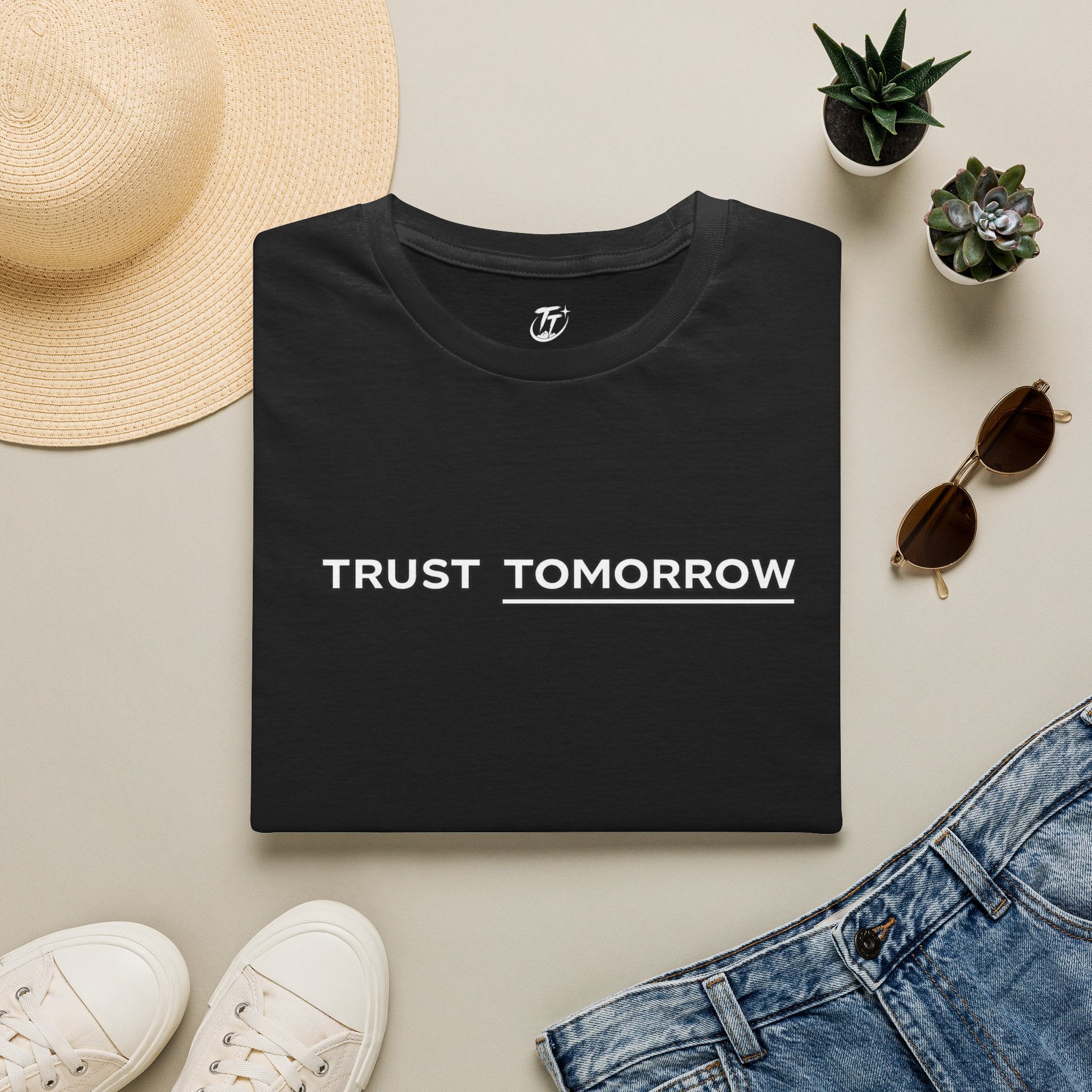 Trust Tomorrow T‑Shirt — Minimal Inspirational Graphic Tee